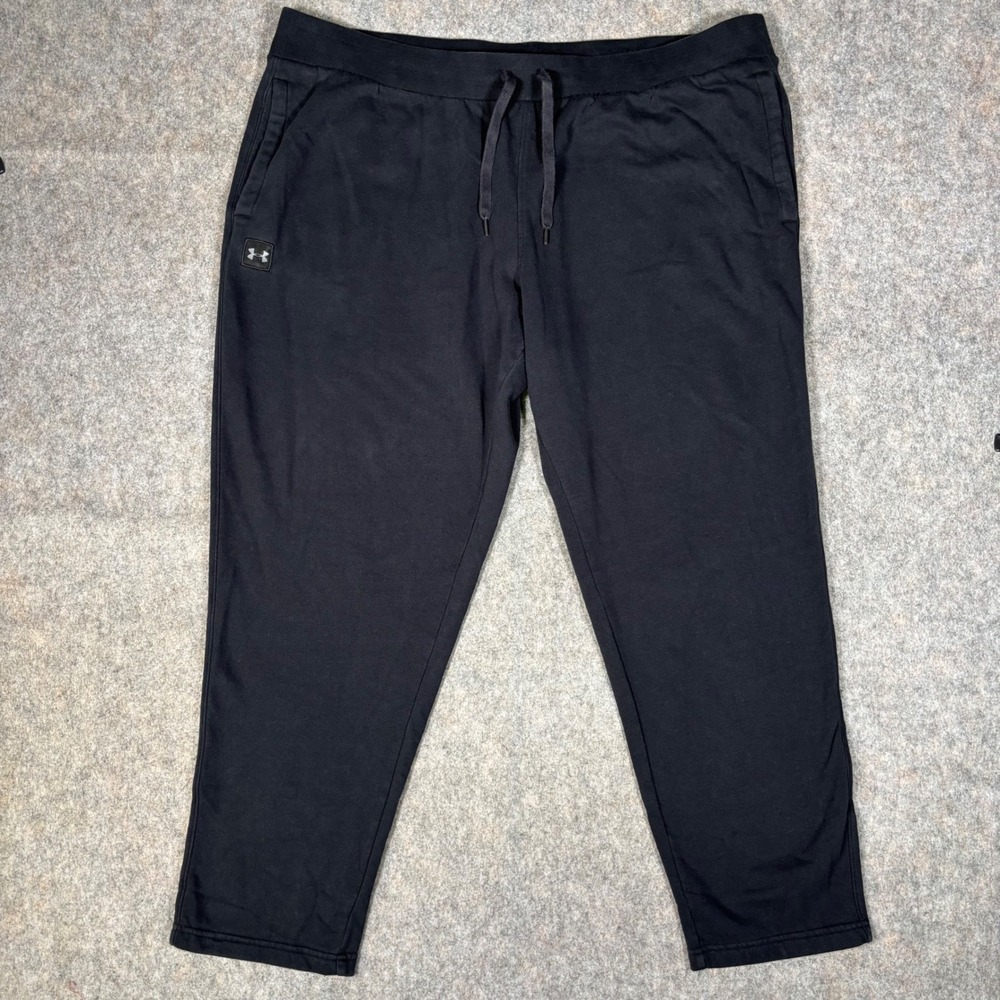 Under Armour Rival Cotton Belnd Joggers Mens 4XL Black Tapered Sweatpants Gym